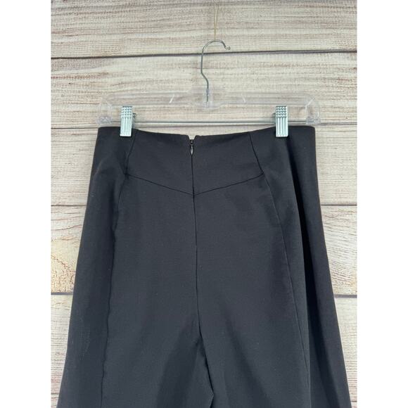 Free People Split Hem Flare Pants Womens Small Black Ponte Knit Back Zip - Picture 4 of 12